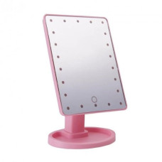Зеркало с подсветкой для макияжа Cosmetic mirror 360 розовое